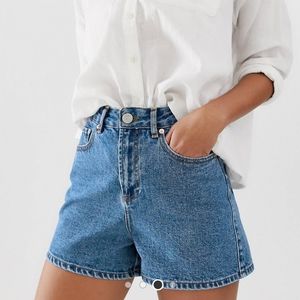 ASOS  DESIGN denim A line mom shorts